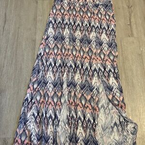 Ardene Pink and Blue Patterned Maxi Skirt